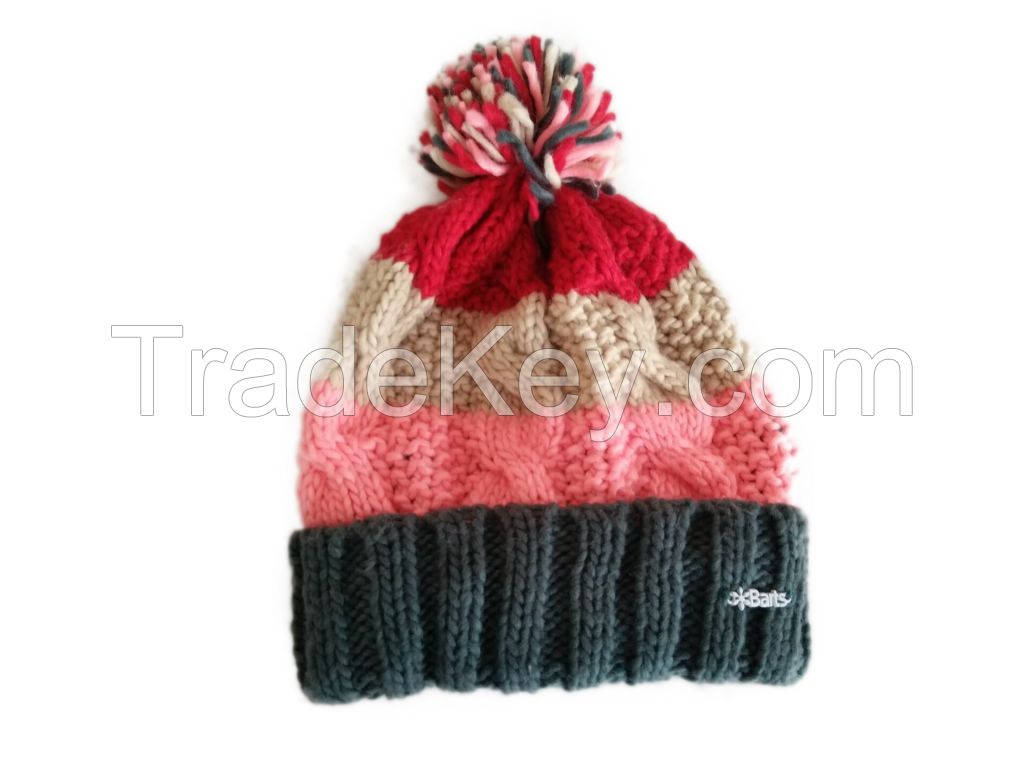 Iceland wool women Winter Hat with cable pattern