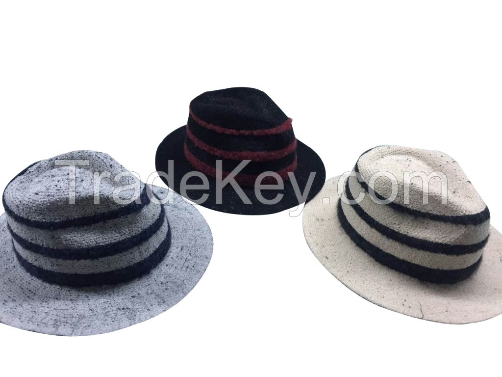 MEN knitted fedora hat