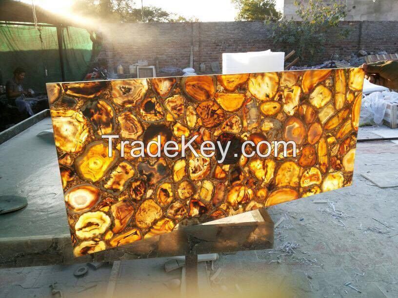 Petrified wood gemstone slab