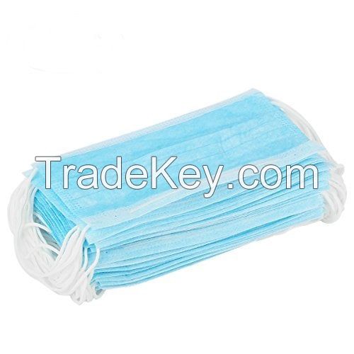 3 Ply Ear Loop Blue / White Color Disposable face mask