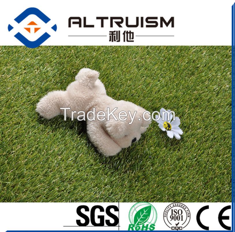 Anti UV / Fire Resistance Green Rooftop Plastic Synthetic Grass