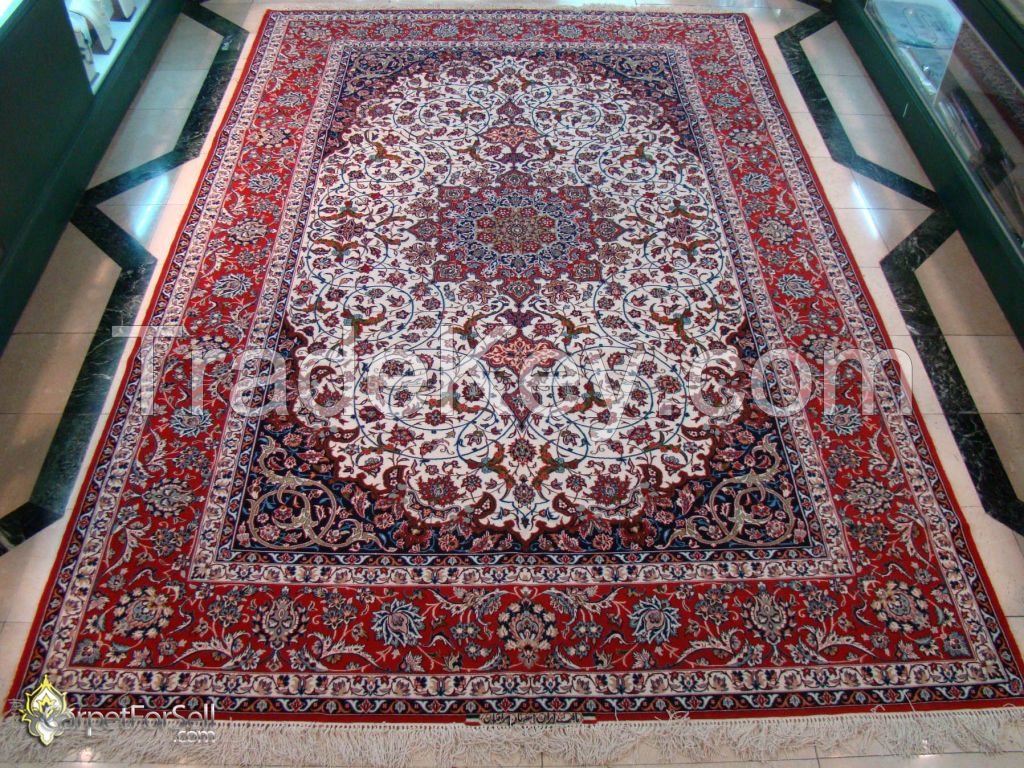 Hand made Silk Persian carpet for sale