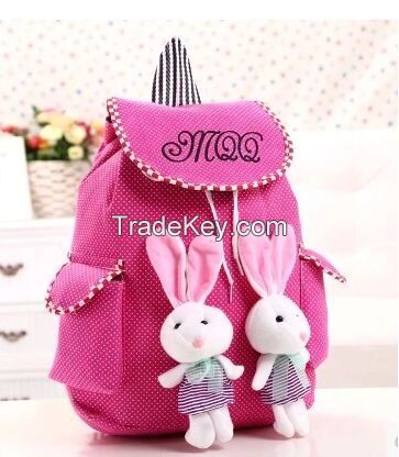 fashion cotton backpack for teenage girls, cheap girls school backpack, canvas backpack