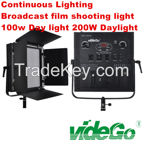 videGo broadcast Panel Light/Daylight/bi-color/Tungsten/50w bi color/100w 1x1 soft video light/broadcast light/film shooting light kits