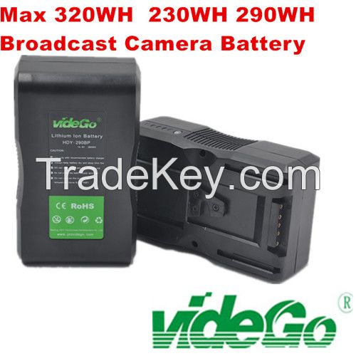 videGo broadcast V-mount Battery, Gold Mount battery, DV battery, Sony Mount battery, Panasonic Mount battery, Alexa 26V battery