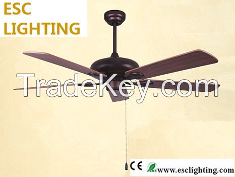 five fan blade ceiling fan wooden blade claret-red color