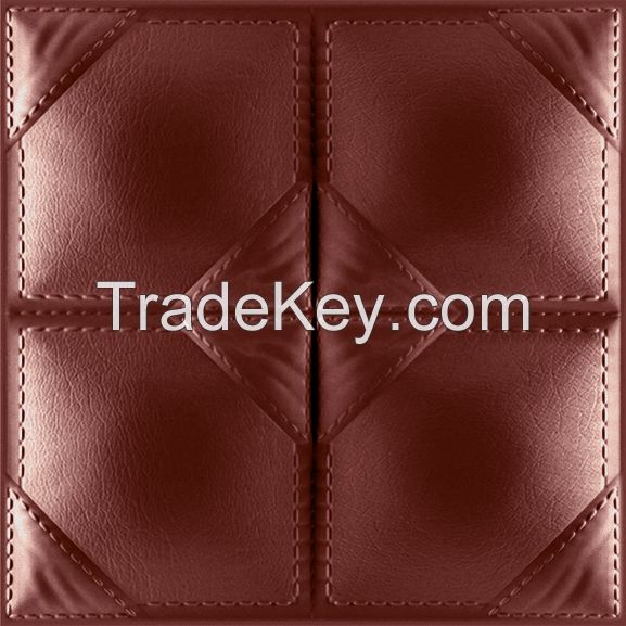 3D PU Leather Wall Panel 1021-18 for Modern Interior Decoration