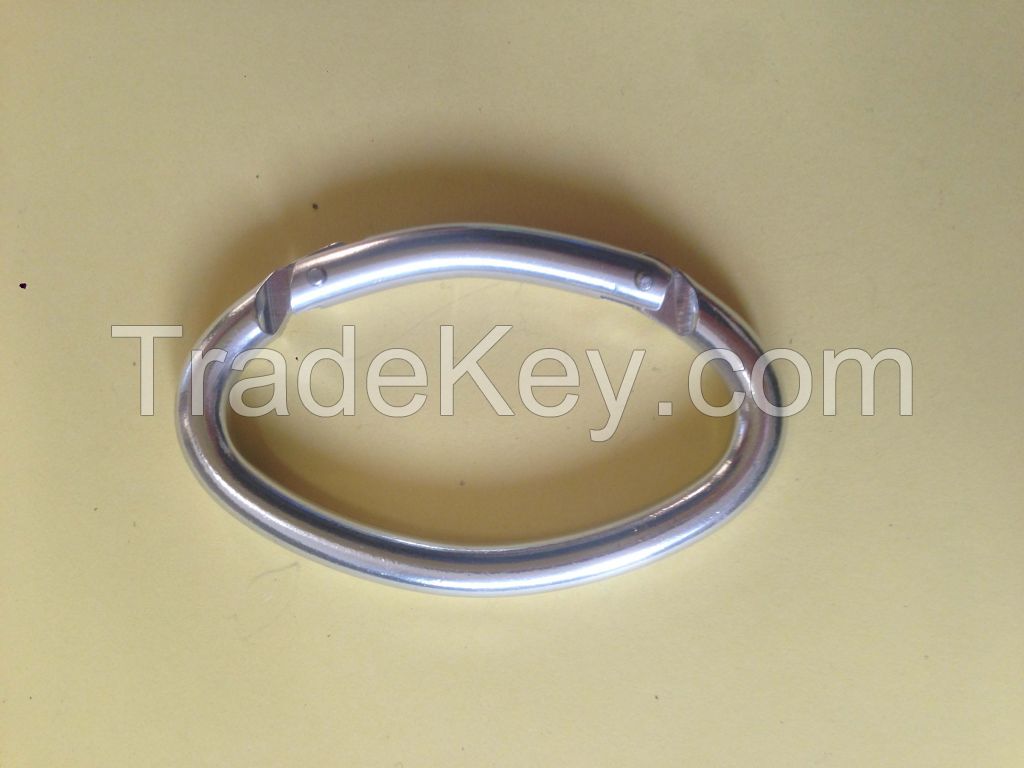 Round  shaped lock catch carabiner keychain Quick button keycahin