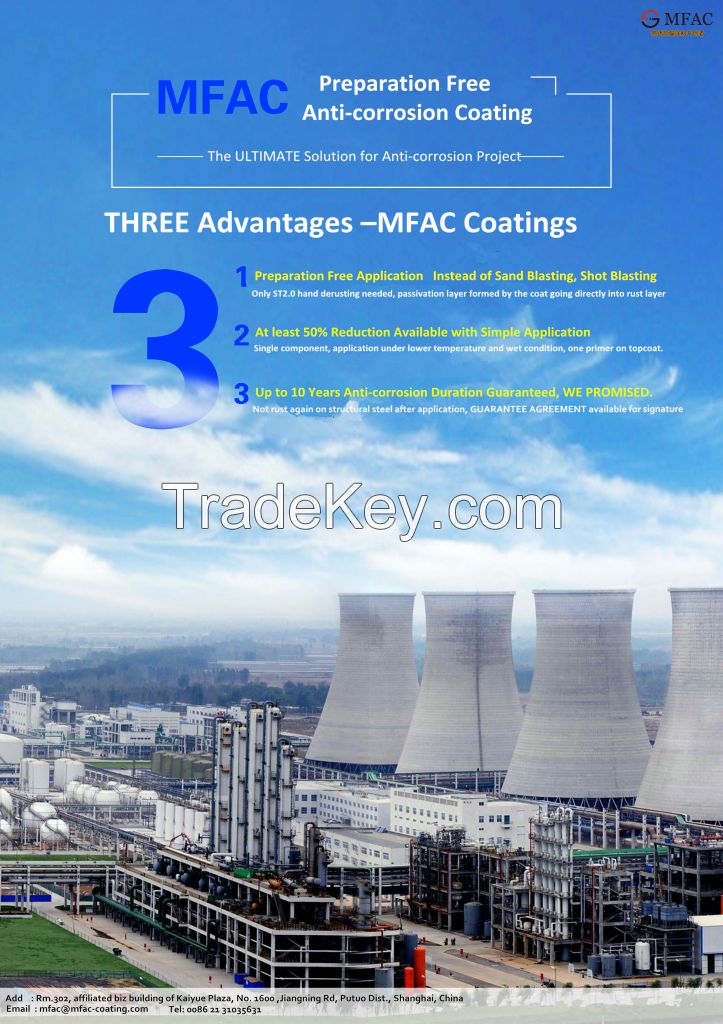 TM  Preparation free anti-corrosion coating , Top coat for structural steel