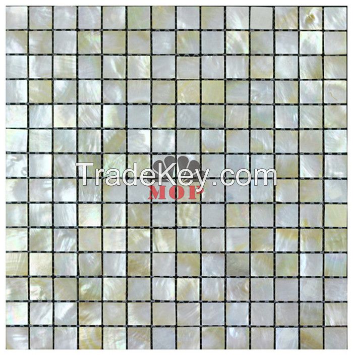 Selling yellow wall slab shell mosaic tile bathroom