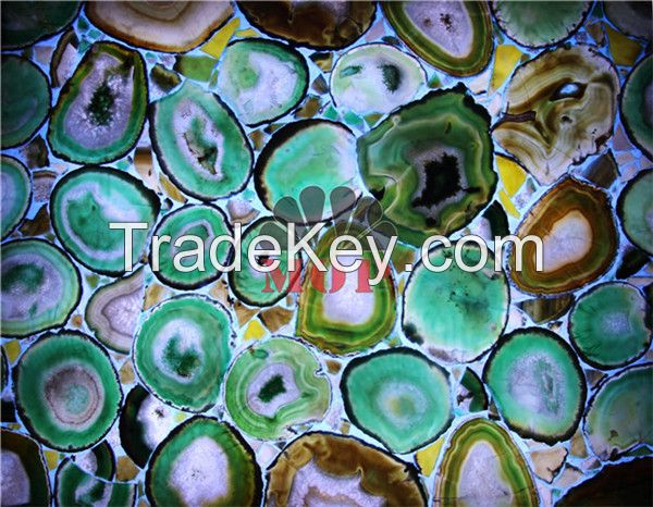 Selling home furniture green agate board table tops