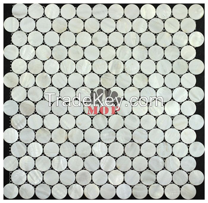 Selling round shell mosaic background wall bathroom
