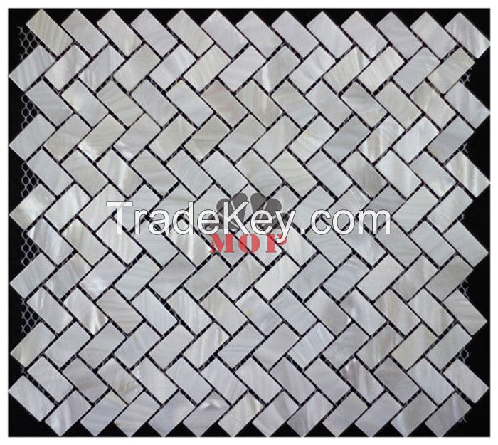 Selling white wall mosaic mother of pearl tile hotel