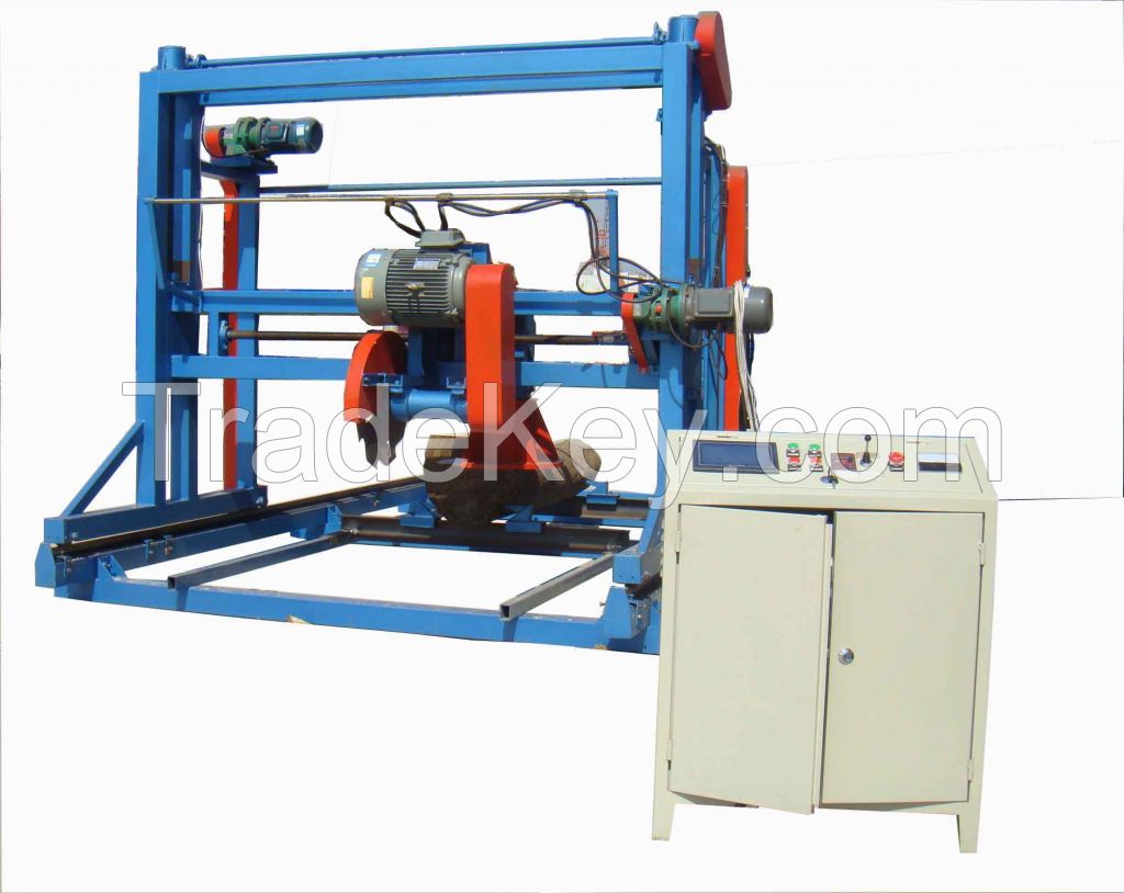 automatically angle circular sawmill with double blades wood cutting machine