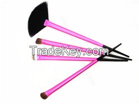 Fashionable colored makeup brush set with natural hair