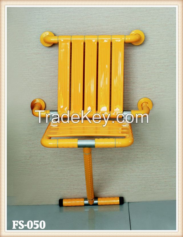 Wall mounted safety folding chair for disabled