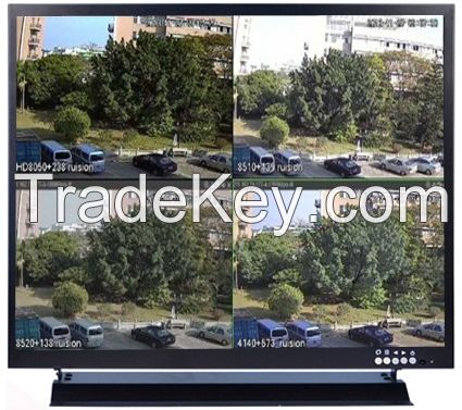 Square screen 19 inch BNC Inputs Speakers for CCTV DVR Home Office Surveillance Secure System Black