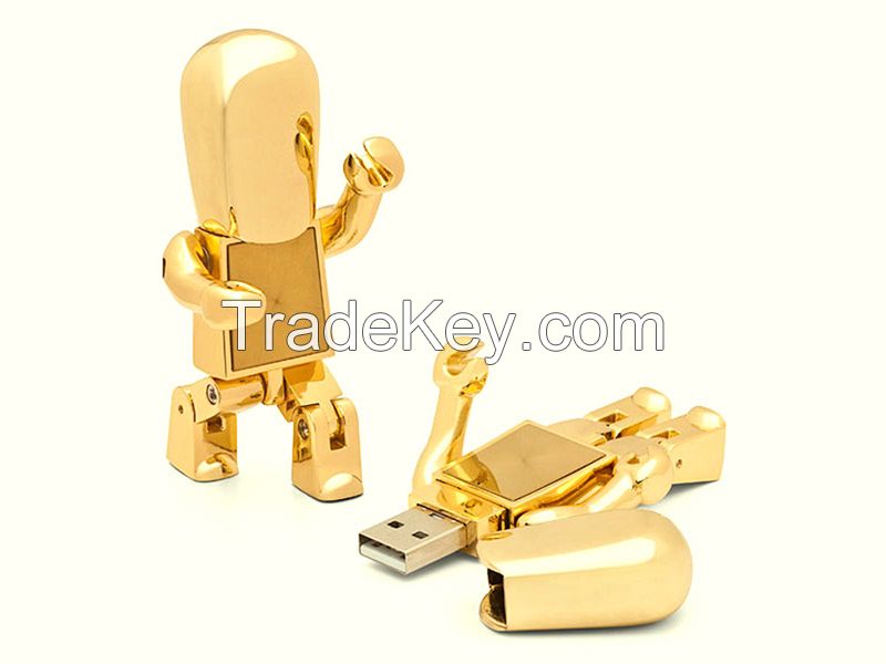 OEM USB Flash Drive Robot Shape by Zinc Alloy