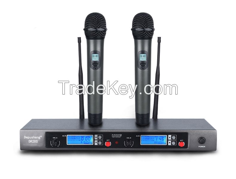 UHF wireless microphone DR-28S Dual-channel receiver high quality