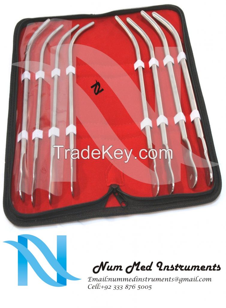 8 PCs VAN BUREN URETHRAL SOUNDS WITH A CARRYING CASE