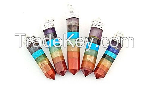 Seven Chakra Pencil Point Pendant