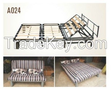 Hot sell wood slatted foldable bed base frame A024