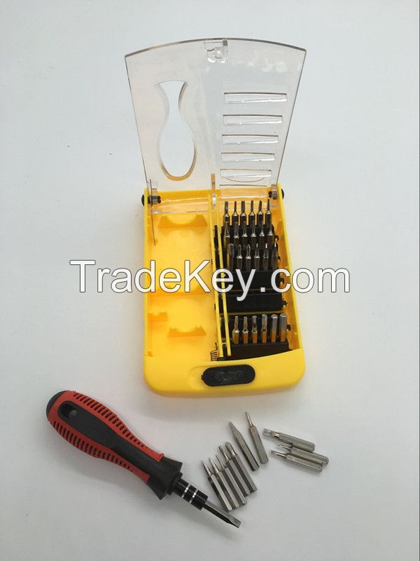 37pcs mix in 1set multi functional household screwdrivers in color box packing