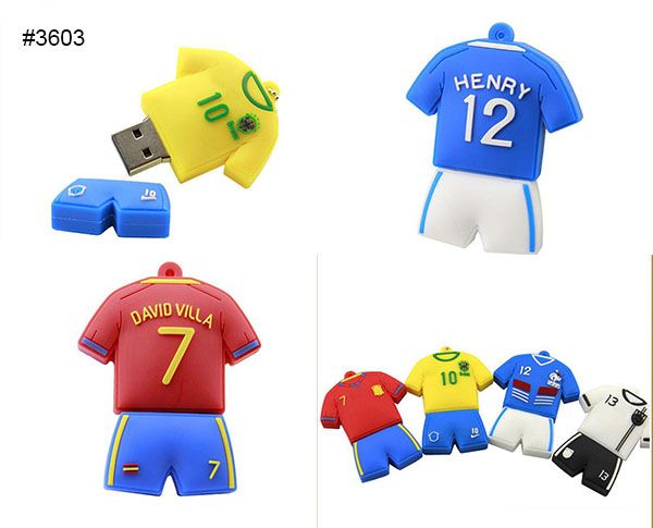 Football shirt Jersey shape Custom Logo USB Flash Drive Stick promotion