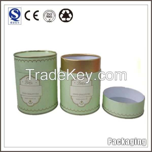 Customize fancy round cylinder tea gift box