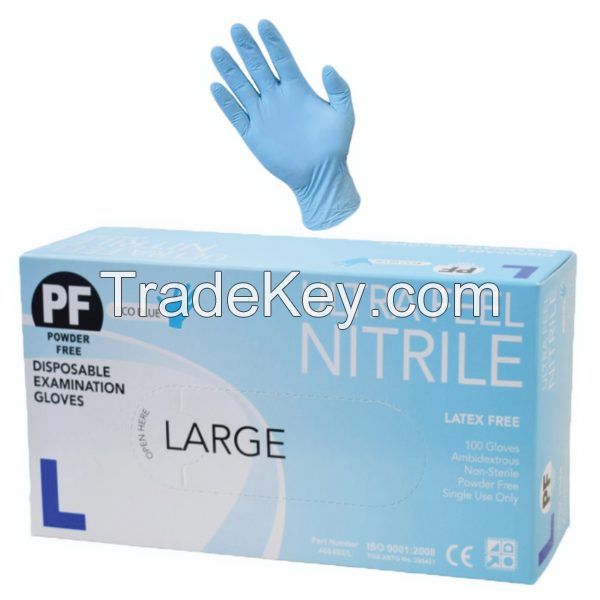 Ultra Feel Blue Nitrile Powder Free Disposable Exam Glove