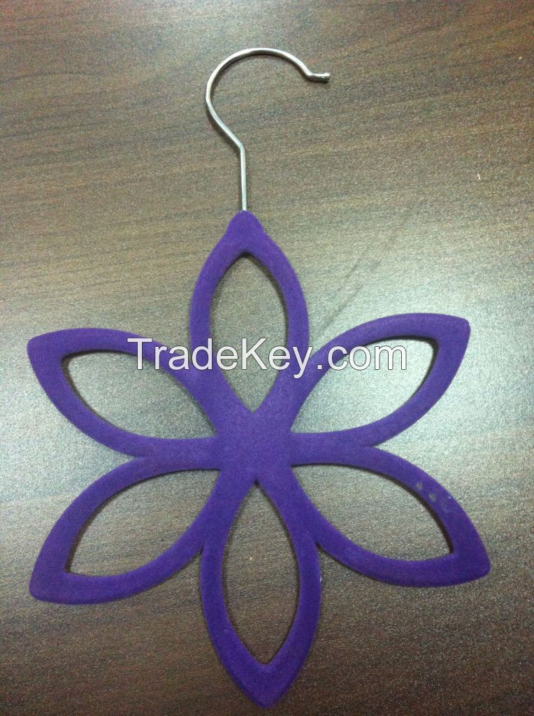 flocked flower scarf hanger