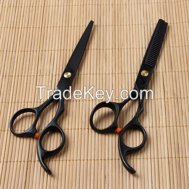 black painted hair scissors set