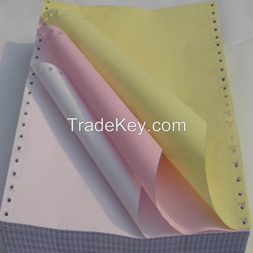 Manufacturers Different Size Continuous Colorful NCR Carbonless Paper For Dot Matrix Printer
