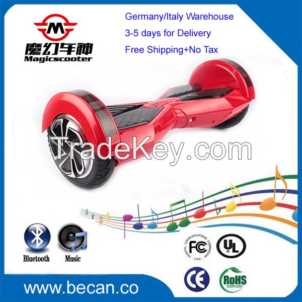 two wheel skateboard, hoverboard with LED and Bluetooth CE RoHS