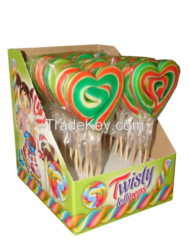 Hard candy lollipop 60 g heart