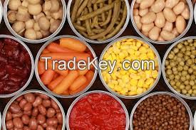 Canned beans, canned peaches, Canned sardine, canned olives, 