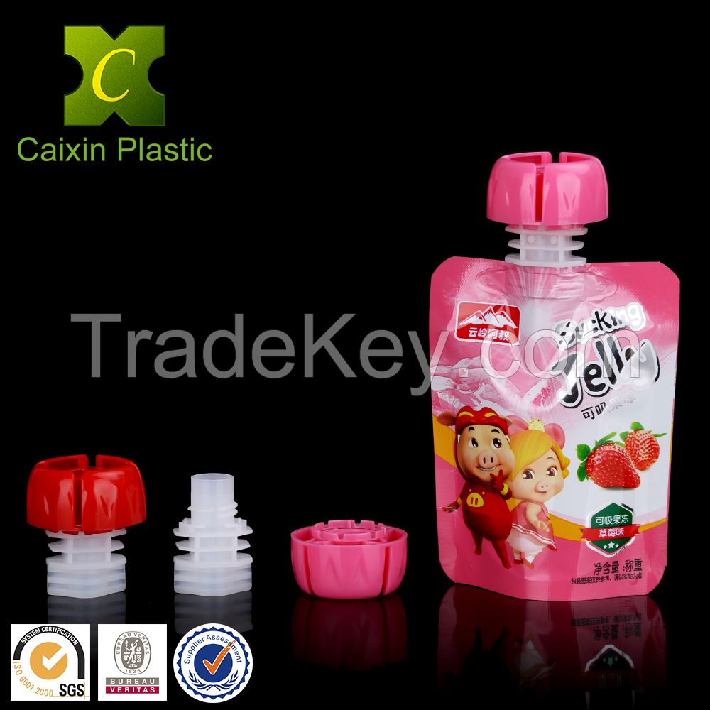 10mm choking proof cap with spout for baby food liquid and jelly pouch