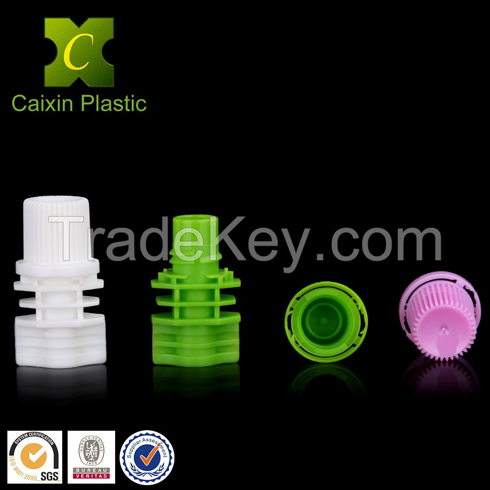 8.6mm plastic doypack spout cap with double layers for liquid food packaging pouch