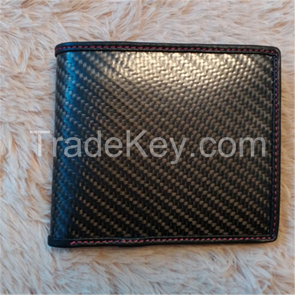 Carbon Fiber Wallet  Men's wallet geneious  leather money clip wallet