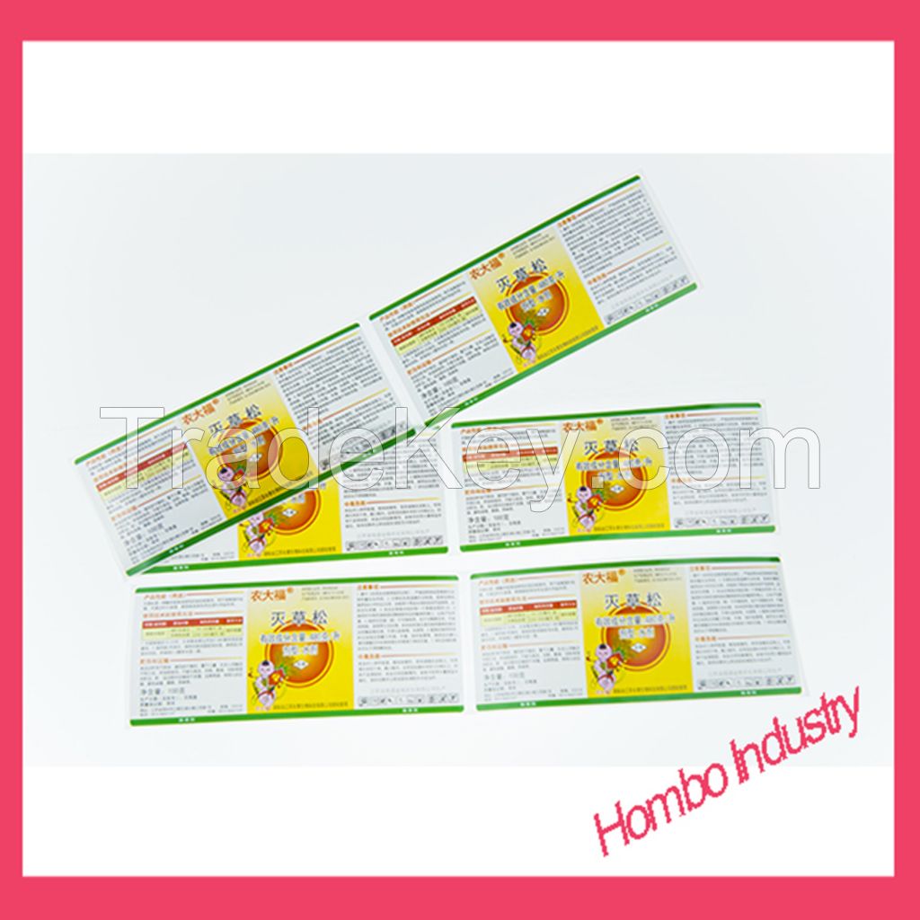 Good Sales and High Quality Factory Direct Sale Pharmaceutical Booklet Plastic Bottle Label