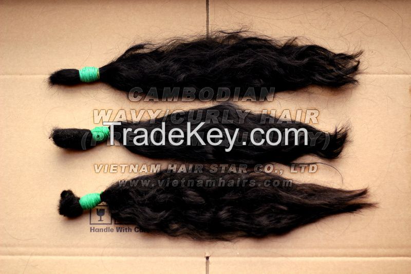 Natural curly/wavy hairs Cambodian hairs premium quality