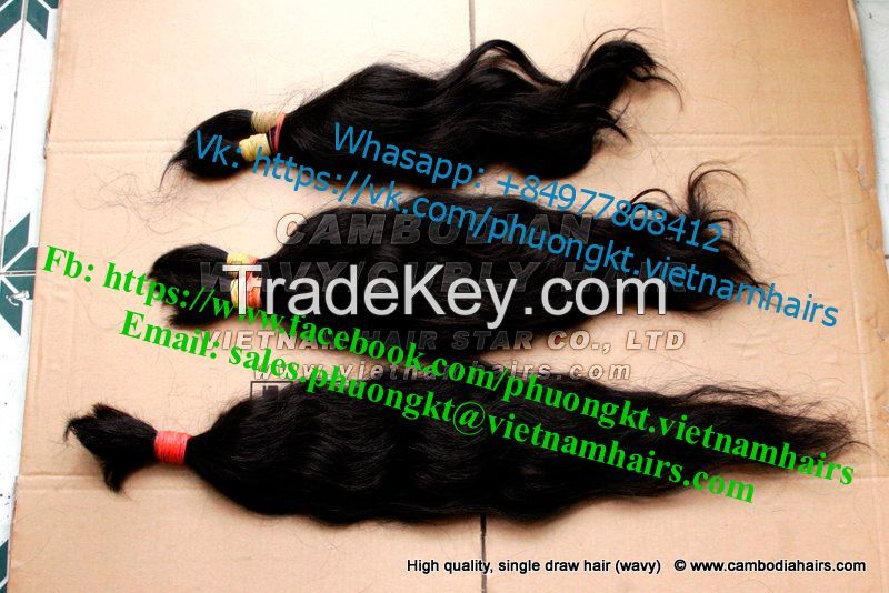 Natural curly/wavy hairs Cambodian hairs best quality