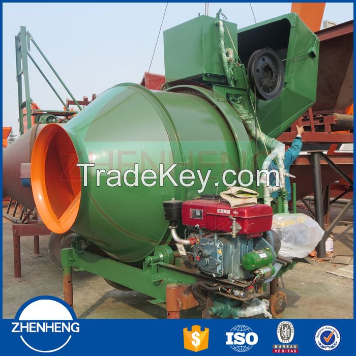 Low Cost Mini Diesel Engine JZR350 Cement Concrete Mixer with Pump