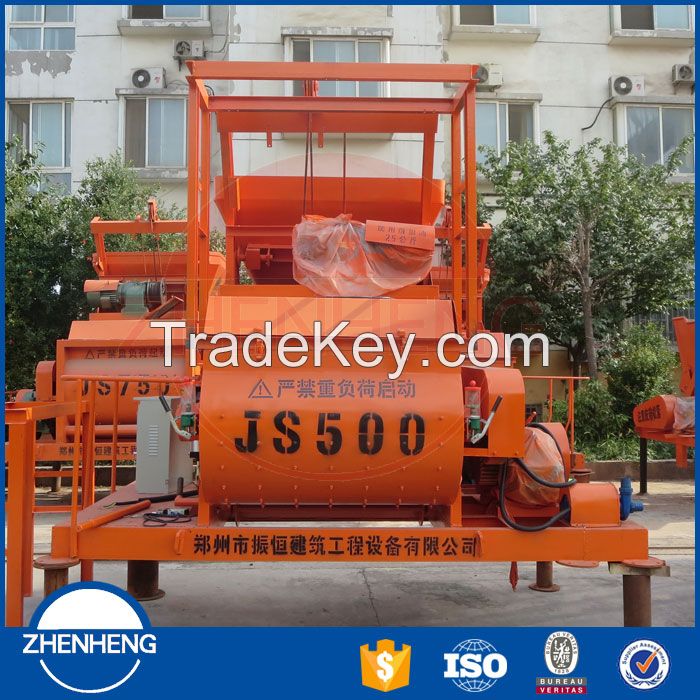 Good Performance Factory Price JS500 Double Shaft Concrete Mixer