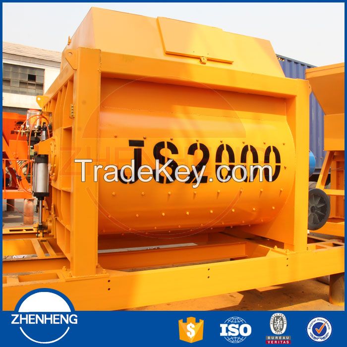 Large Capacity Double shaft  JS2000 Cement Concrete Mixer