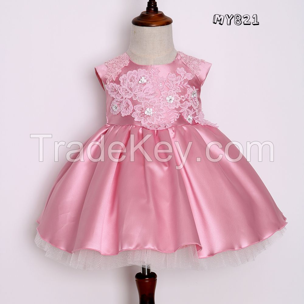 New year festival beautiful wedding party dress for 2-12 years old girls