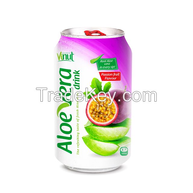 330ml Cans Original taste Aloe vera drink with Passion fruit natural flavour(pack of 24)
