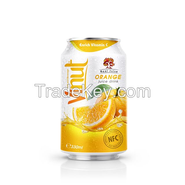 330ml Real Juice Cans Orange Juice Drink