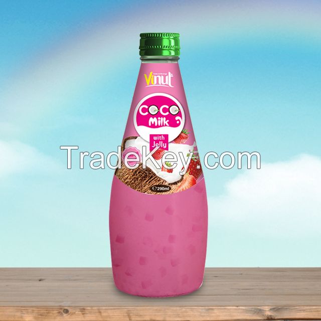 290ml Bottle Coconut Milk with Jelly Strawberry flavour