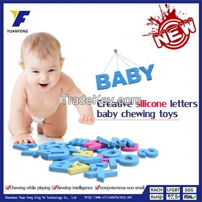 26 letters silicone baby teether soft teething toys for baby